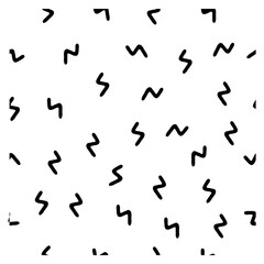 simple zigzag shape seamless black and white background vector doodle hand draw 

