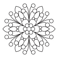 Easy mandala like flower or star, basic and simple mandalas Coloring Book for adults, seniors, and beginner. Digital drawing. Floral. Flower. Oriental. Book Page