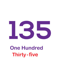 Cardinal number icon flat style illustration for children