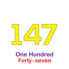 Cardinal number icon flat style illustration for children