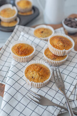 sweet home made Vanilla Muffin with chocolate