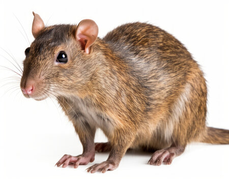 photo of agouti rodent isolated on white background. Generative AI