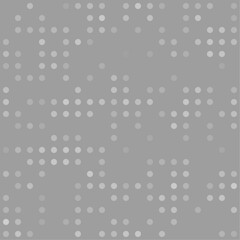 Abstract seamless geometric pattern. Mosaic background of white circles. Evenly spaced  shapes of different color. Vector illustration on gray background
