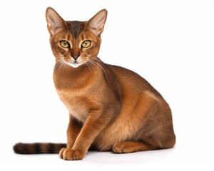 photo of Abyssinian isolated on white background. Generative AI