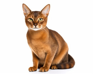 photo of Abyssinian isolated on white background. Generative AI