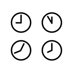 Set of Simple Clock icons. Vector design