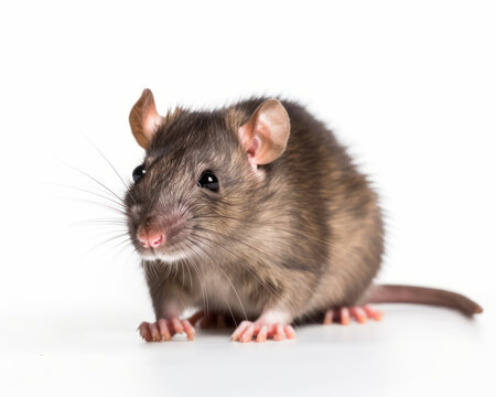 photo of African pouched rat isolated on white background. Generative AI