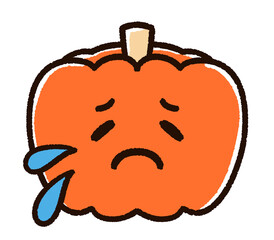 困っているカボチャのキャラクター