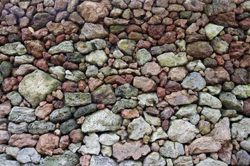 제주도 현무암으로 쌓은 오래된 담