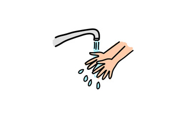 手を洗うイラスト