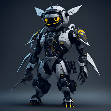 japanese animated pumpkin sheriff white and black robo