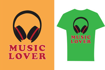 T-shirt design with a headphone