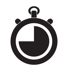 Stopwatch 45'' symbol icon, vector illustration, black on white background