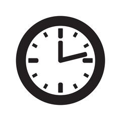 Clock Time symbol icon, vector illustration, black on white background