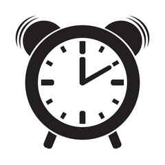 Alarm Clock symbol icon, vector illustration, black on white background