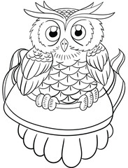 This adorable black-and-white owl silhouette is perfect for children's coloring books. Let their creativity run wild with this fun and engaging activity.