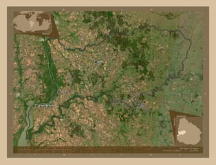 Rio-Negro, Uruguay. Low-res satellite. Labelled points of cities