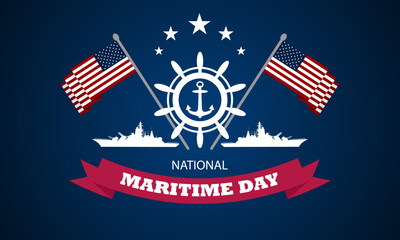 Happy National Maritim Day May 22 Background vector illustration