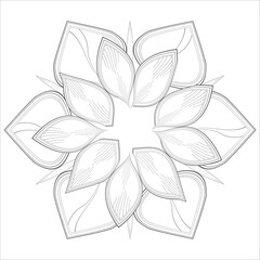 Zentangle flowers in black and white for coloring book. Hand Drawn Flowers for Adult Anti Stress of coloring page in Monochrome  Isolated in white background