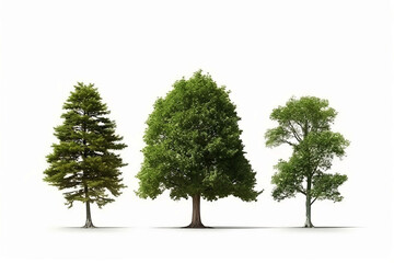 Obraz premium Spring Tree on White Background. Isolated Nature and Plant Concept