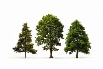 Obraz premium Spring Tree on White Background. Isolated Nature and Plant Concept