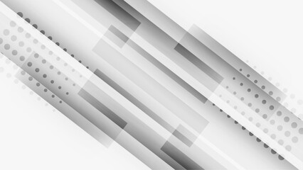 White and grey abstract shapes. Geometrical background template.