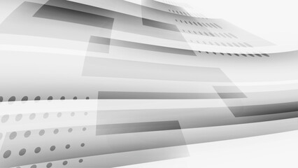 White and grey abstract shapes. Geometrical background template.