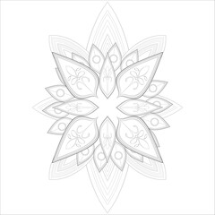 Zentangle flowers in black and white for coloring book. Hand Drawn Flowers for Adult Anti Stress of coloring page in Monochrome  Isolated in white background