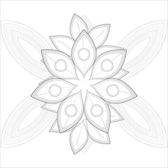 Fototapeta na wymiar Zentangle flowers in black and white for coloring book. Hand Drawn Flowers for Adult Anti Stress of coloring page in Monochrome Isolated in white background