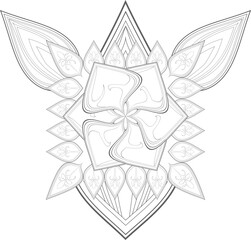 Zentangle flowers in black and white for coloring book. Hand Drawn Flowers for Adult Anti Stress of coloring page in Monochrome  Isolated in white background