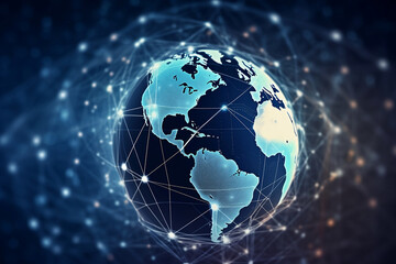 Fototapeta na wymiar Business Logistics concept, Global business connection technology interface global partner connection - Generative AI