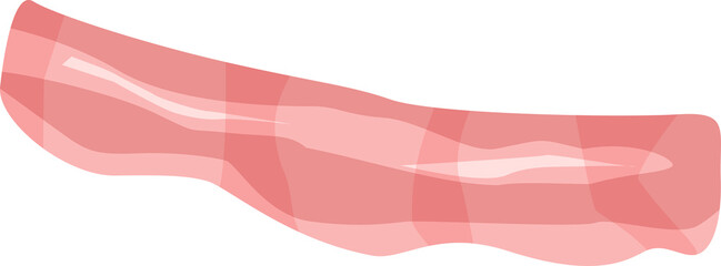 Raw bacon.  Meat product.  PNG image. ingredient for cooking, café and restaurant menu. Fresh and fried becon
