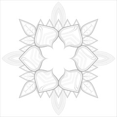 Coloring Page for Fun and Relaxation. Hand Drawn Sketch for Adult Anti Stress. Decorative Abstract Flowers in Black Isolated on White Background.-vector