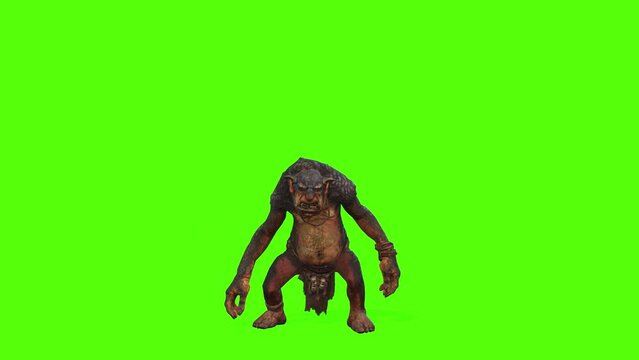 Troll Attack Green Screen Animation 3D Rendering