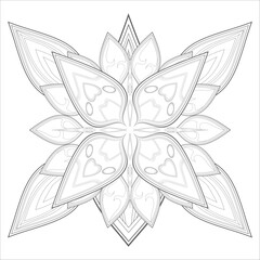 Coloring Page for Fun and Relaxation. Hand Drawn Sketch for Adult Anti Stress. Decorative Abstract Flowers in Black Isolated on White Background.-vector