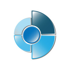 
Illustration vector graphic of 3d hd blue quarter circle diagram. modern 3d style design. suitable for use for presentations, power point, study, etc. design vector templates.