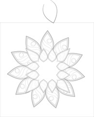 Decorative Doodle flowers in black and white for coloring book, cover or background. Hand drawn sketch for adult anti stress coloring page.-vector