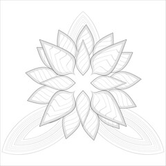 Decorative Doodle flowers in black and white for coloring book, cover or background. Hand drawn sketch for adult anti stress coloring page.-vector