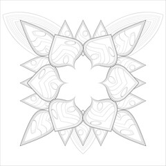 Decorative Doodle flowers in black and white for coloring book, cover or background. Hand drawn sketch for adult anti stress coloring page.-vector