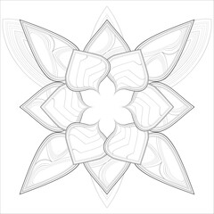 Decorative Doodle flowers in black and white for coloring book, cover or background. Hand drawn sketch for adult anti stress coloring page.-vector
