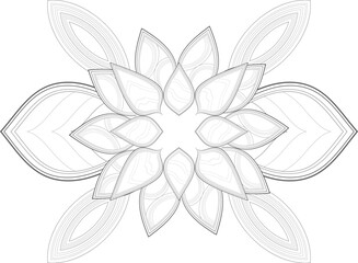 Decorative Doodle flowers in black and white for coloring book, cover or background. Hand drawn sketch for adult anti stress coloring page.-vector