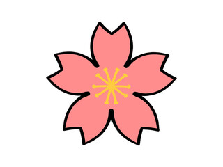ピンク色の桜の花びらイラスト素材