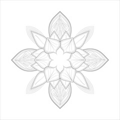 Decorative Doodle flowers in black and white for coloring book, cover or background. Hand drawn sketch for adult anti stress coloring page.-vector