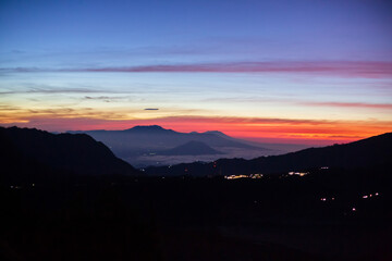 the sky with a very beutiful color when the sun will rise