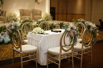 wedding ceremony decoration, very beautiful with colorful flower decorations