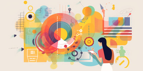 Fototapeta premium concept of creativity and design in business. Generative AI