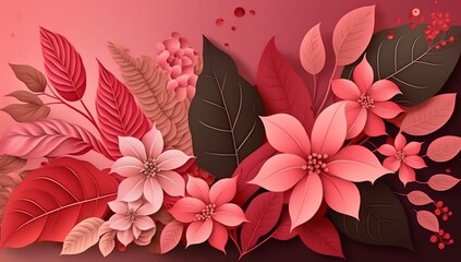 Elegant illustration featuring pink flowers for Mother's Day