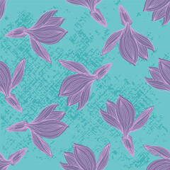 avender flowers illustration with lavender and seamless pattern background. Seamless pattern for fabric, paper and other printing and web projects.