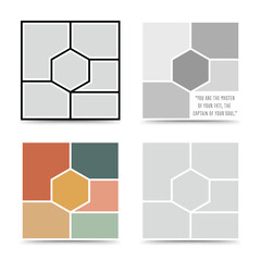 Moodboard template. Photo collage layout. Minimalist Moodboard.