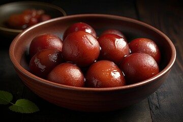 Sweet gulab jamun, Indian Dessert for celebrations, Generative AI